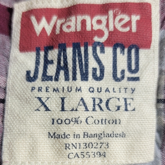 Wrangler Jeans Co. men's button down plaid shirt size XL - Picture 6 of 7